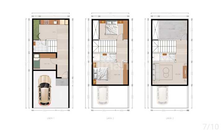 Dijual Rumah Baru 3 Lantai Dalam Townhouse di Pondok Kelapa Duren Sawit Jakarta Timur 2