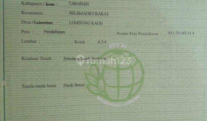 Dijual Tanah Murah di Tabanan 2