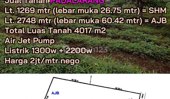 Jual Tanah Padalarang Lokasi Strategis Sudah SHM 1