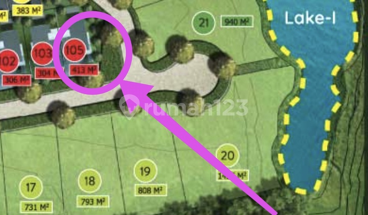 Kavling tanah Luas 413 di lokasi golf Rancamaya Estate Bogor