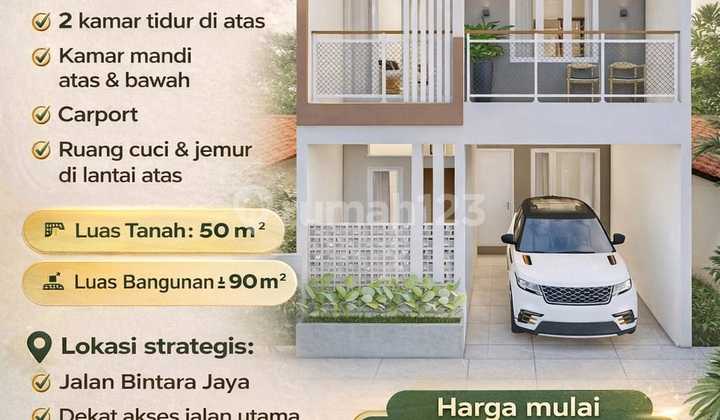 Rumah 2 Lantai Dekat Jalan Utama Bintara Jaya