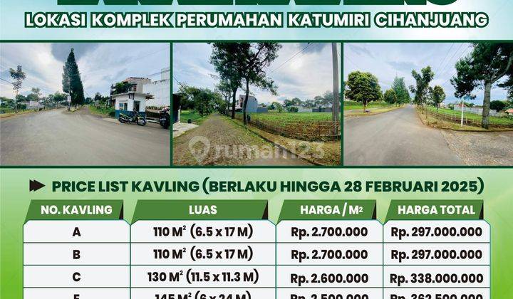 Tanah 110 m2 SHM komplek katumiri Cihanjuang, Bandung 1