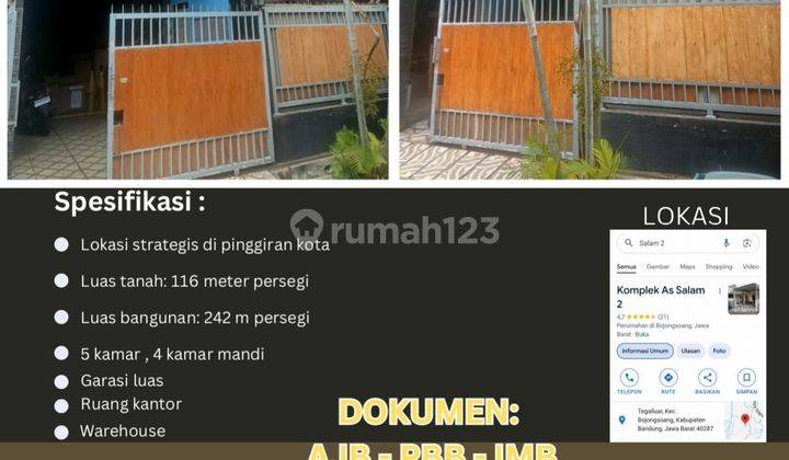 Dijual Murah Rumah Lt116/200 Harga595jt Kompl Asalam Buah Batu Bandung 1