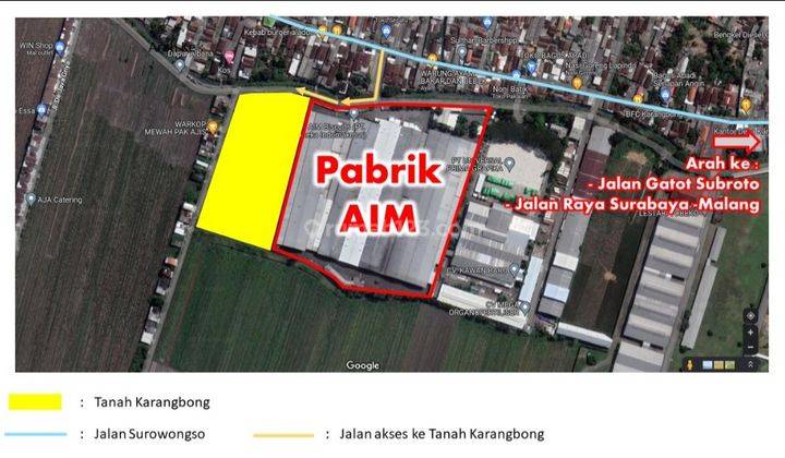 D135. Dijual Tanah Industri Karangbong Sidoarjo 1