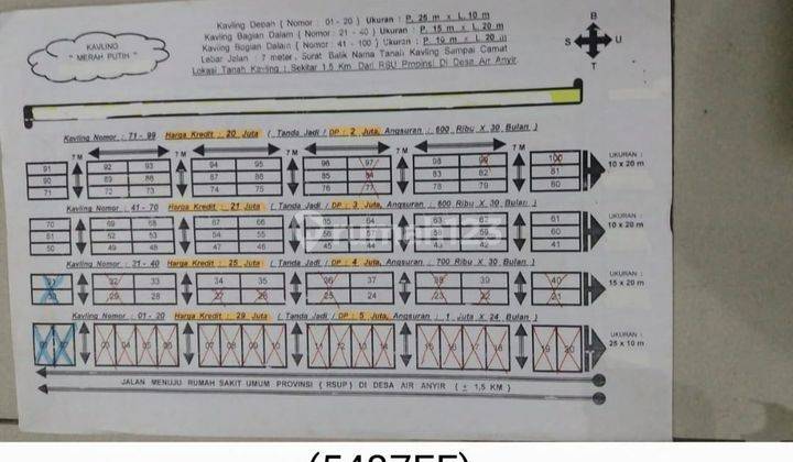 5487ef Tanah di Riding Panjang, Merawang, Bangka 300 m² 1