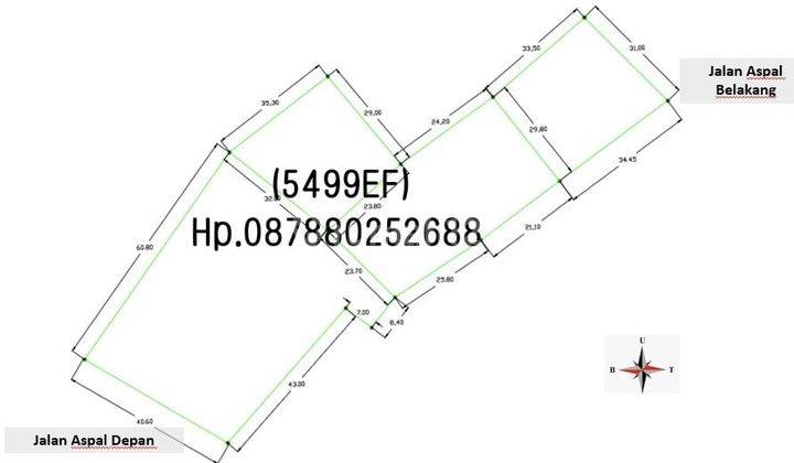 5499ef Tanah di Gabek, Pangkalpinang, Bangka 5.929 m² 1