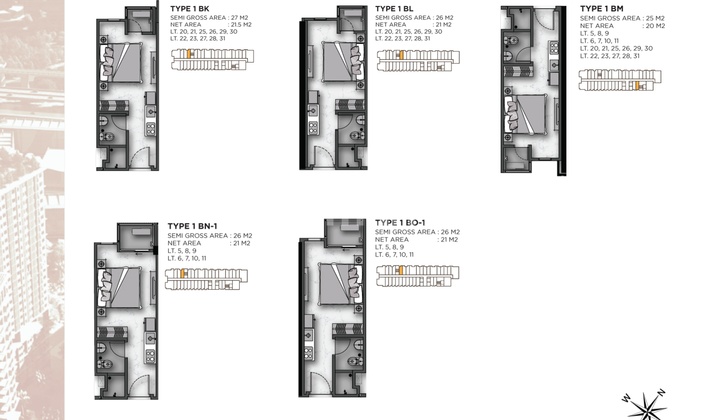 Apartement Pakuwon Residence Bekasi 1 BR Unfurnished Baru 5