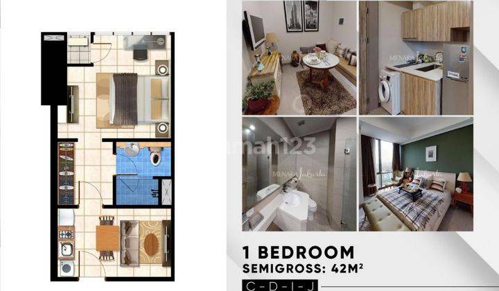 Menara Jakarta Kemayoran, Tower Azure Condominium, 1br, Semi Funished, Brand New Unit 1