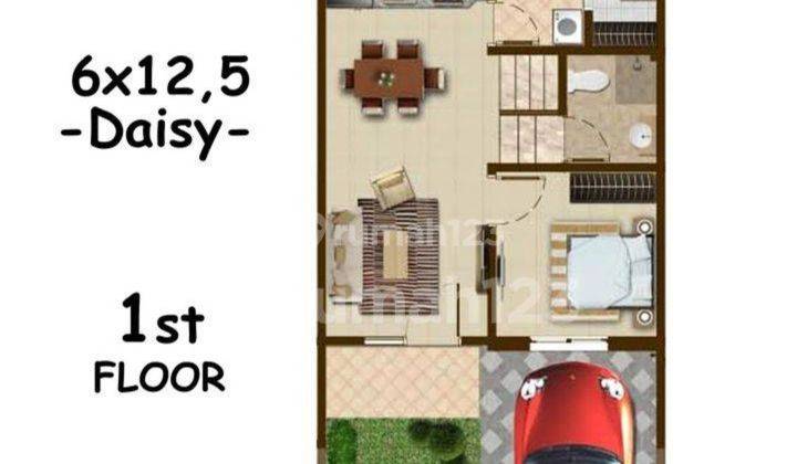 Rumah KT 3 di sewakan 6x12,5 cluster Atlanta pik 2  2