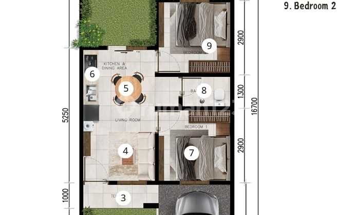 Rumah Minimalis di Kawasan Perumahan dengan Akses Jalan Lebar 4