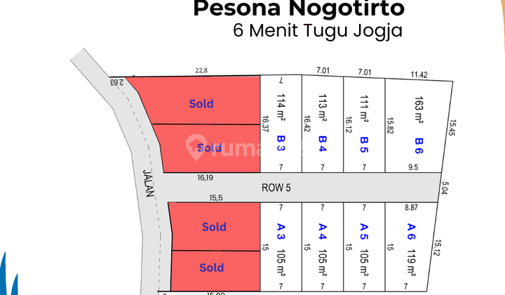 Tanah Nogotirto Jl. Godean Km 2, Dekat Tugu Jogja 1