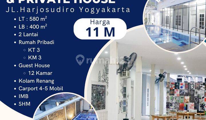 Dijual Guest House, Cafe, Private House Jl.harjosudiro, Yogyakarta 1