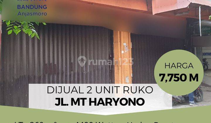 Jual 2 Ruko 2 Lt Di Mt Haryono 1