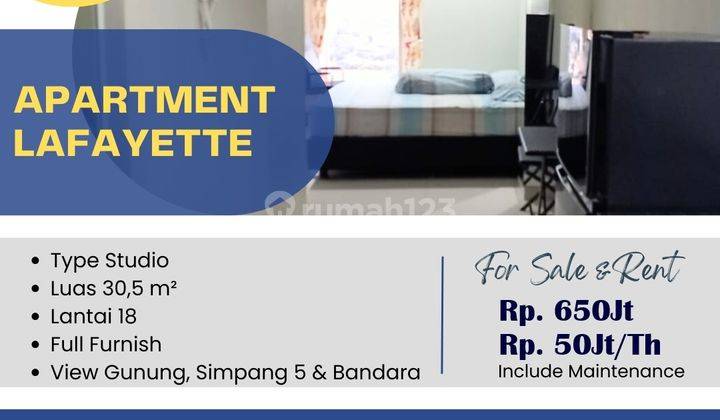 Dijual  Apartemen Lafayette Lantai 18 Louis Kienne 1