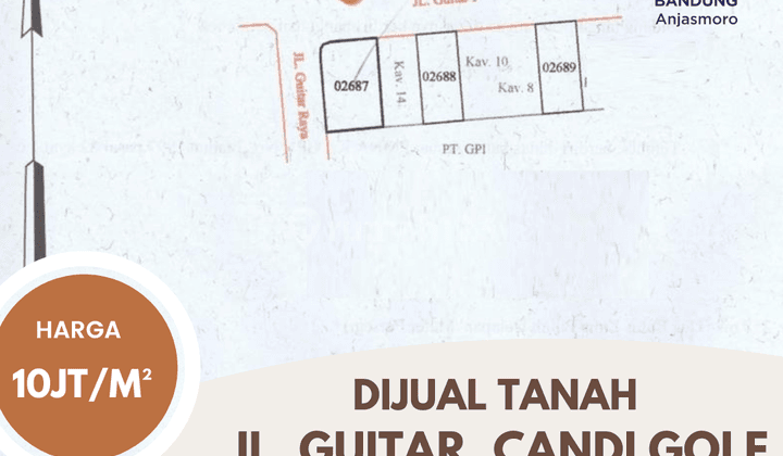 Tanah Jl. Guitar, Candi Golf  1