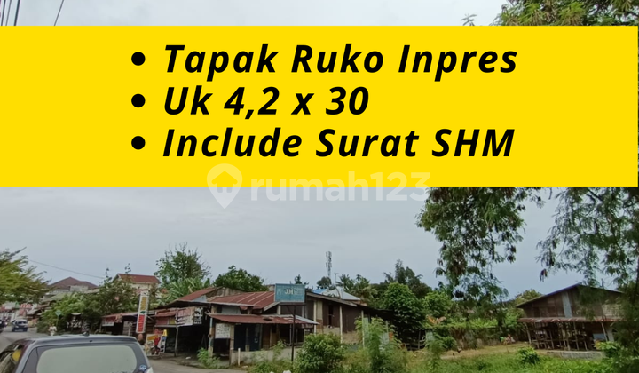 Tanah Kota Pekanbaru Dijual, Luas 126m2 Surat Sertifikat 1