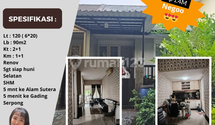 Rumah Bukit Serpong Mas Dkt Alam Sutera Gading Serpong Tangerang