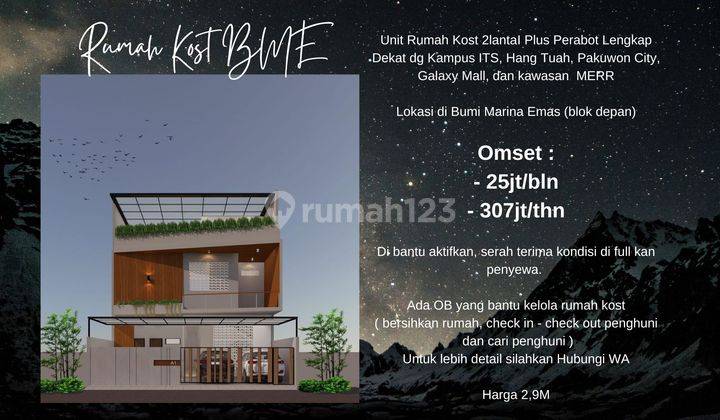 Kost 16 Kamar di Bumi Marina Emas, Surabaya SHM Area Kampus Its