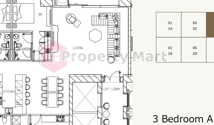For Sale Apartment Two Sudirman 3Bedroom
