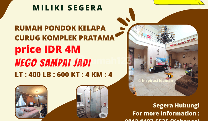 Rumah Pondok Kelapa Curug Komplek Pratama Dekat Kalimalang 3
