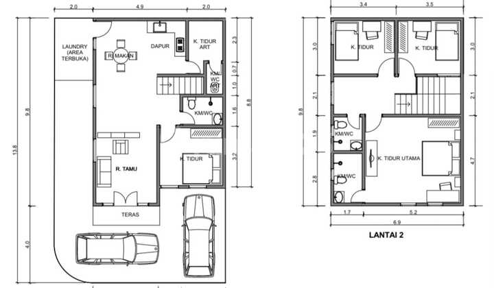 Rumah Baru Posisi Hook di Metland Puri Tangerang 2 Lantai SHM 2