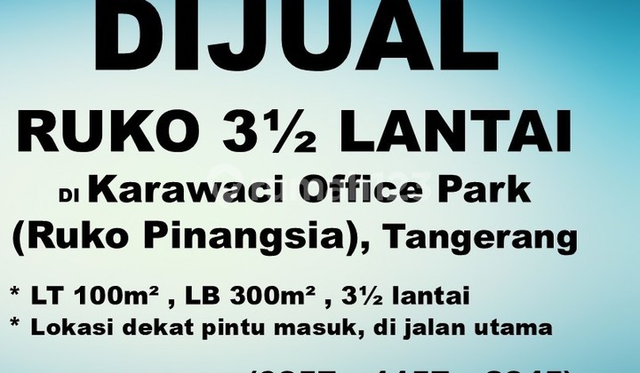 For Sale: Karawaci Office Park Shop House (Pinangsia Shop House), Tangerang For Sale: Karawaci Office Park Shop House (Pinangsia Shop House), Tangerang