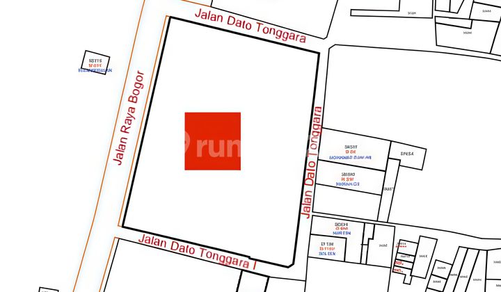 Jual Tanah Komersil, Harga Dibawah NJOP 50%, Luas : 7.383 M², di Jl. Raya Bogor, Kramat Jati, Jakarta Timur