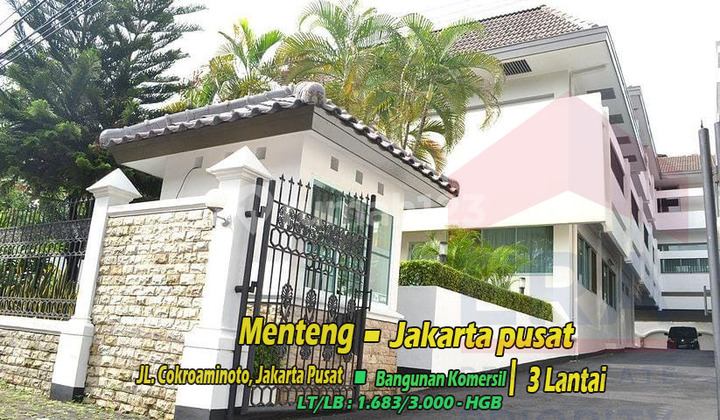 *BANYAK TURUN HARGA*     DIJUAL BANGUNAN KOMERSIL (Posisi Hook/ Semi furnished) JL HOS COKROAMINOTO MENTENG JAKARTA PUSAT