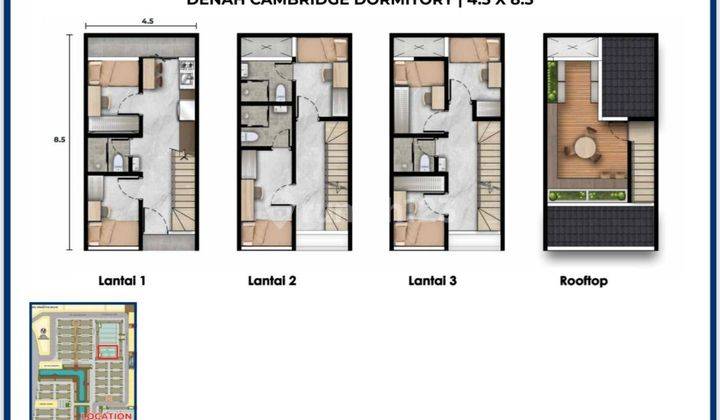 Kost Mewah Primary Cambridge Dormitory Pik2 3Lantai+Rooftop 2