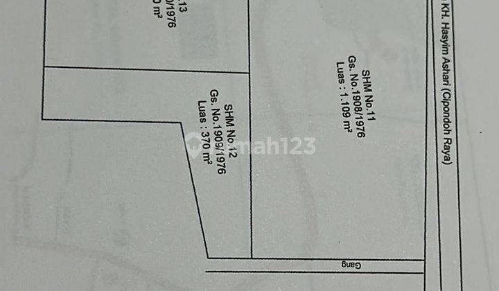 tanah di cipondoh dijual luas 2.367m2 tangerang 1