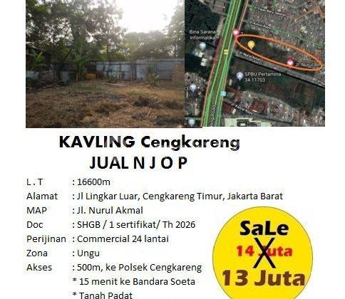 kavling di lingkar luar cengkareng dijual luas 16600m2 jakarta barat 1