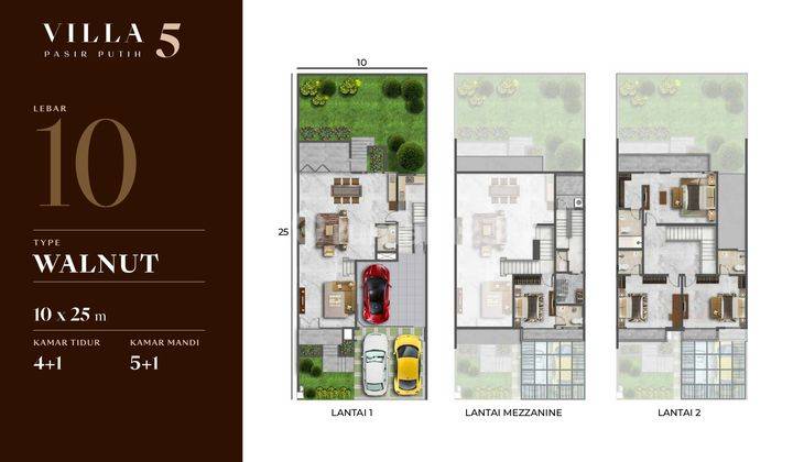 Dijual Rumah Cluster Villa Pasir Putih 5 Pik 2 10x2m Walnut 2