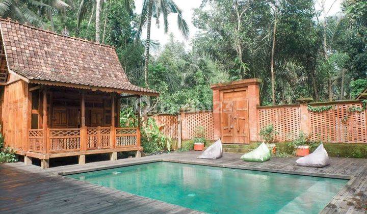 Villa joglo modern Taman luas dekat Ubud Bali 2