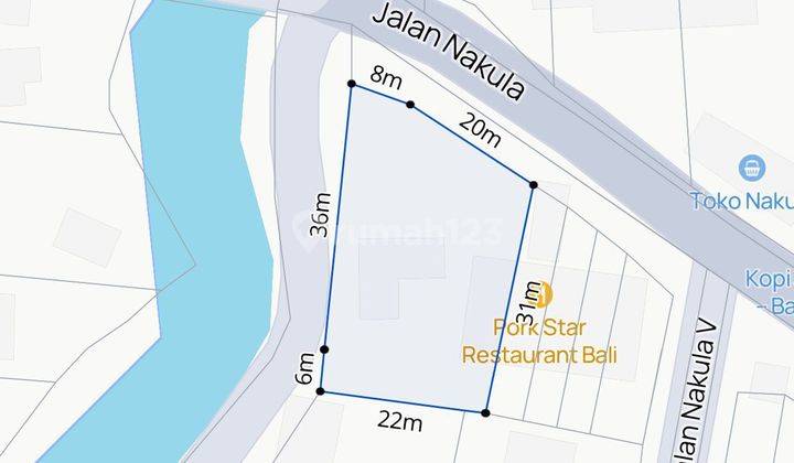 Rare Land for Sale in Hook Position on Main Street Nakula Barat, Seminyak Kuta Bali Suitable for Restaurant, Caffe, Gallery, Office, Business Etc. 2