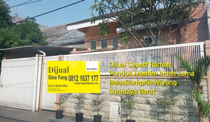 Dijual Rumah Pondok Maritim Indah Lama Balasklumprik Wiyung Surabaya Barat
