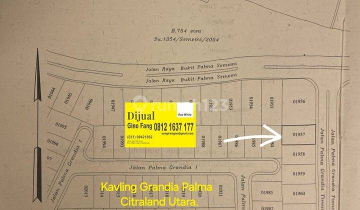 Dijual Kavling Grandia Palma Citraland Utara- Surabaya Barat 1