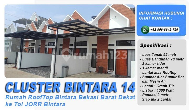 Rumah Bebas dari Banjir di Bintara Bekasi Barat Dekat Tol, Stasiun Cakung