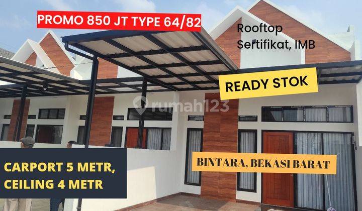 Rumah Rooftop Di Bintara Bekasi Barat Dekat Pondok Kopi 1