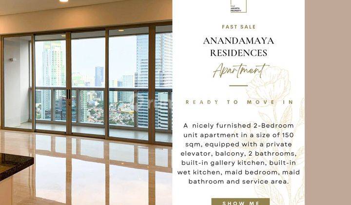 Anandamaya Residences, 2BR 150sqm, High floor,  harga TERMURAH 1