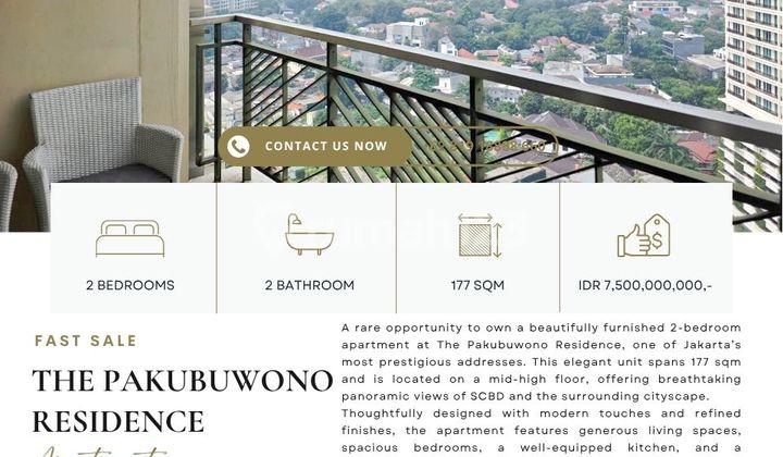 FAST SALE: The Pakubuwono Residence, 2BR 177sqm, READY TO MOVE IN, SCBD VIEW FAST SALE: The Pakubuwono Residence, 2BR 177sqm, READY TO MOVE IN, SCBD VIEW