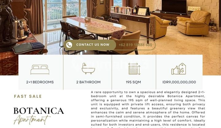 RARE FIND: Botanica Apartment, 2+1BR 195sqm, READY TO MOVE IN RARE FIND: Botanica Apartment, 2+1BR 195sqm, READY TO MOVE IN