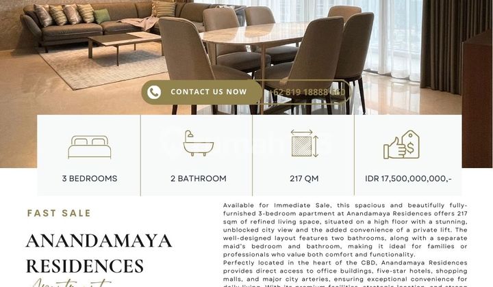 Anandamaya Residences, 3Br 217Sqm, High Floor Unblocking View Anandamaya Residences, 3Br 217Sqm, High Floor Unblocking View