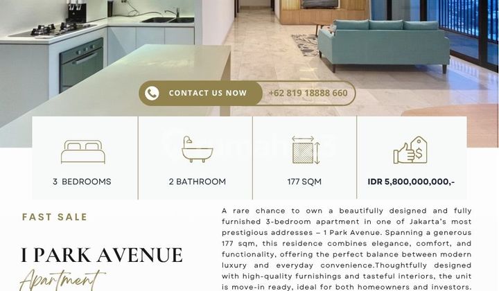 1Park Avenue, 3BR 177sqm, total renovated, BEST PRICE Guaranteed + perfect for investment! Ctc Clara-Abie property for more info and private showings