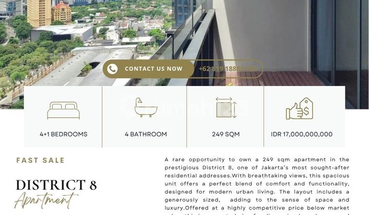 District 8, 4+1BR 249sqm, HARGA TERMURAH, very rare unit. 