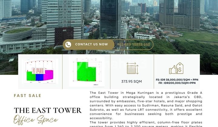 FAST SALE : The East Tower, Mega Kuningan, Negotiable until deals done