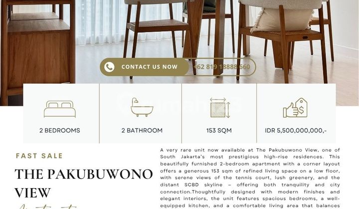 Pakubuwono View, 2-bedroom corner unit, inward-facing, COMPLETELY renovated, RARE FIND, Best price guaranteed! Please contact Clara-Abie Property for more information and private viewings! Pakubuwono View, 2-bedroom corner unit, inward-facing, COMPLETELY renovated, RARE FIND, Best price guaranteed! Please contact Clara-Abie Property for more information and private viewings!