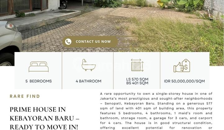 Prime House in Senopati ,Spacious land, best price guaranteed! Pls ctc Clara Abie property for more info and private showings!