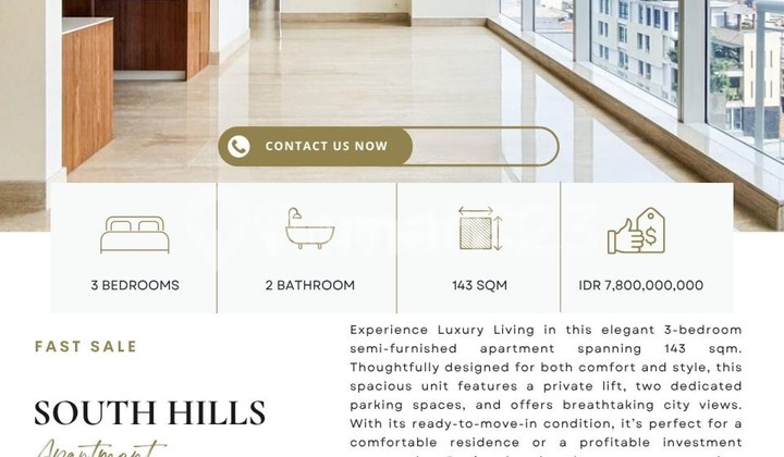 South Hills Kuningan, 3BR 143sqm, HARGA TERMURAH, jual cepat. South Hills Kuningan, 3BR 143sqm, HARGA TERMURAH, jual cepat.