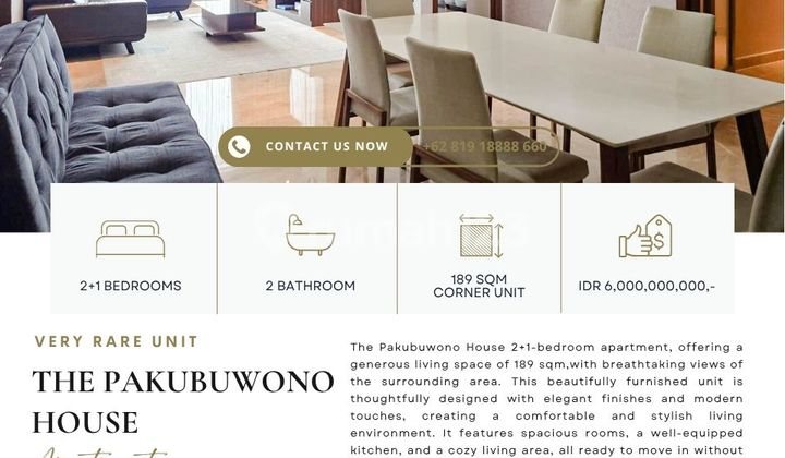 The Pakubuwono House, 2+1BR CORNER, Very RARE UNIT, CHEAPEST. The Pakubuwono House, 2+1BR CORNER, Very RARE UNIT, CHEAPEST.