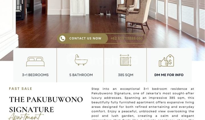 The Pakubuwono Signature, Facing Pool View,Rare Unit, Ready To Move In, Nicely Renovated, Best Price